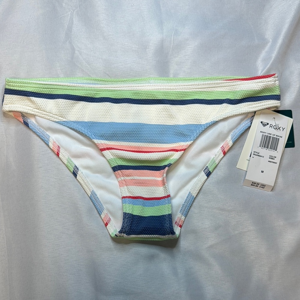 Colorful Roxy Striped Bikini Bottom